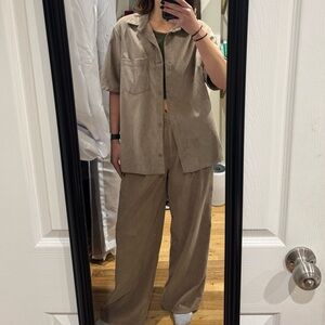 ASOS Brown Corduroy Button Down Shirt (matching set)